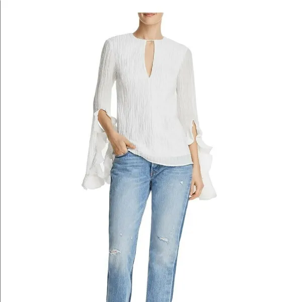 C/meo Collective Emerging Long Sleeve Boho Blouse Top Ivory Size XS NWT - Image 4
