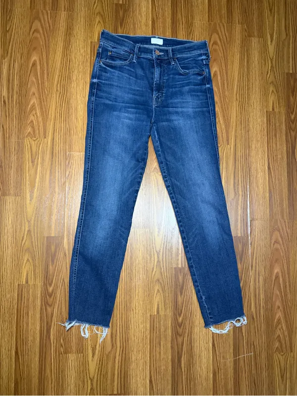 Mother Denim The Pony Boy Medium Wash Ankle Fray Jeans 27 - Image 2