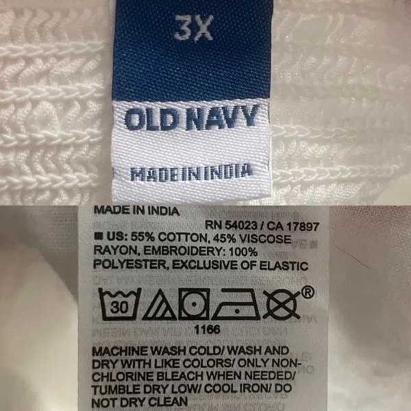 NWT Old Navy Womens Shirt Blouse White Floral Embroidered Babydoll Size 3X - Image 9