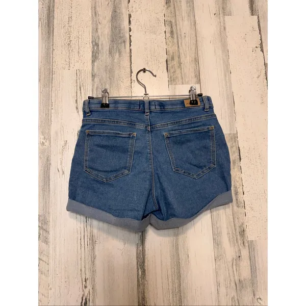 Jordache High Waisted Denim Shorts Womens Size 14 Medium Wash 3-Button Cuffed He - Image 3