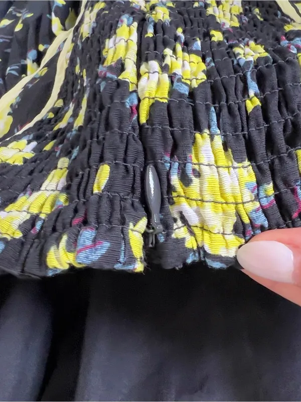 By Anthropologie Halter V-Neck Fit & Flare Midi Dress Yellow Floral NWT - Image 8