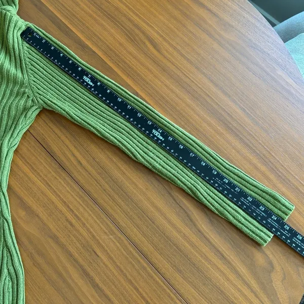 Vintage Mingle Green Ribbed Hooded Cardigan L Y2K Twee Indie Fairy Fall Cyber - Image 8