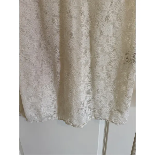 Bila White Floral Crochet Mini Dress Sz XL Graduation Rehearsal Dinner Boho - Image 2