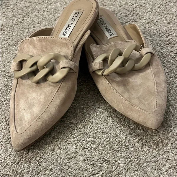 Steve Madden Beige Chain Detail Mules - Image 3