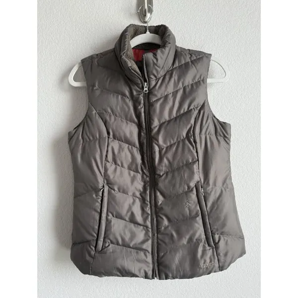 Eddie‎ Bauer Down Puffer Vest Women’s Small Brown Full Zip Outdoors EB550 - Image 3