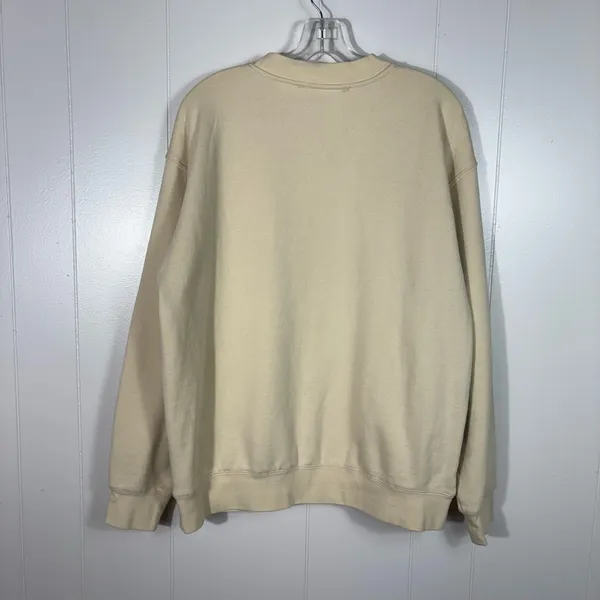 Playboy x Pacsun Butter Yellow Neutral Bunny Logo Oversized Crewneck Sweatshirt - Image 3
