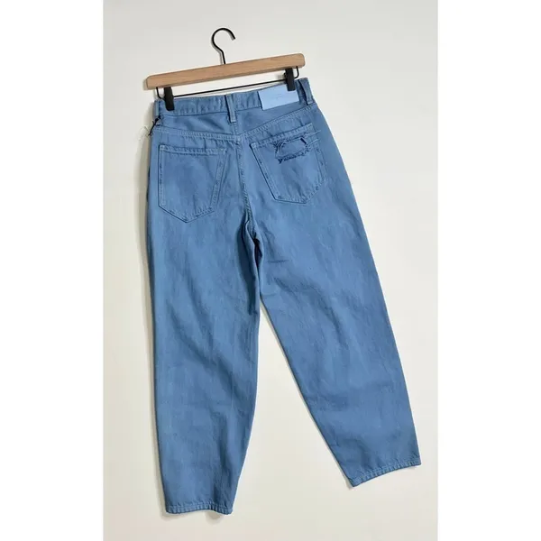 NWT!! 7 FOR ALL MANKIND Balloon Distressed Denim Jeans Tapered Blue Size 26 - Image 5