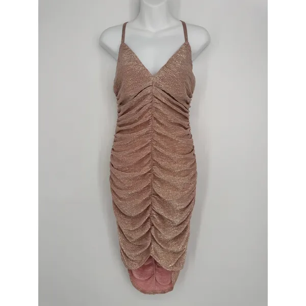 NBD Amora Midi Dress‎ Medium Pink Ruched Bodycon Cocktail Party Glam Night Out - Image 4