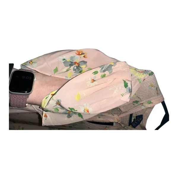 Polo Ralph Lauren Pink Floral‎ Tie Neck Blouse, Womens Large - Image 5