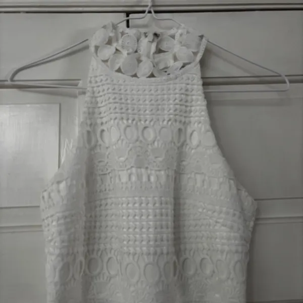 Two Sisters‎ The Label Rivers Dress Size 2 White Lace Illusion Midi Dress Bridal - Image 4