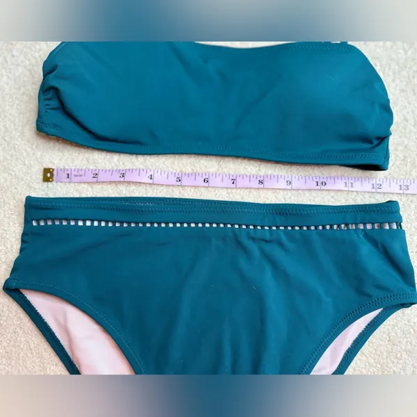 Shade & Shore Blue Bikini Set with Textured Fabric - Image 3