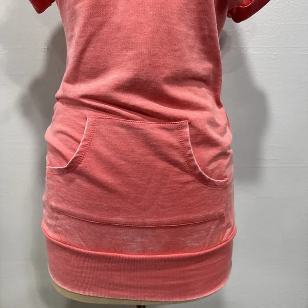 Maurices Short Sleeve Hooded Pullover Swim Beach Cover Top Womens XS Orange-Pink - Image 3