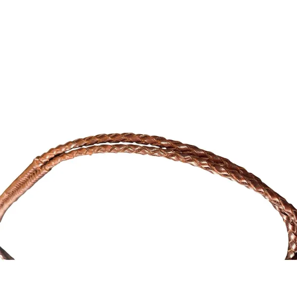 VTG Braided Leather Skinny Belt Brown Two Back Loops Boho Western Women’s S - Image 5