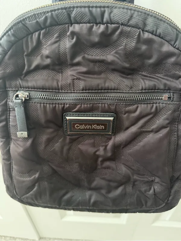 Calvin Klein Black Minimalist Nylon Mini Backpack Purse - Image 2