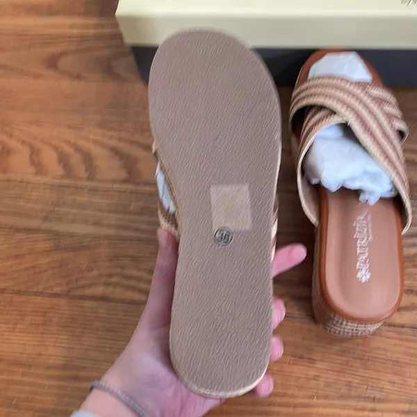 Patrizia by Spring Step‎ Wedge Sandals Rafi Camel size 38 (US 7.5-8) NWT - Image 7