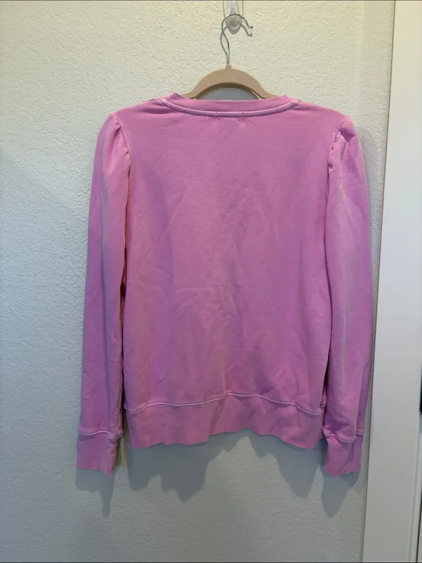Evereve‎ Pink Button-Front Henley Sweatshirt Size M - Image 6