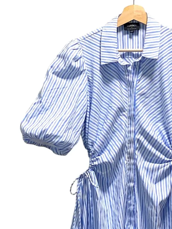 Bardot Cut Out Striped Maxi Dress Blue Size XS Coastal Preppy Cottagecore Summer - Image 7