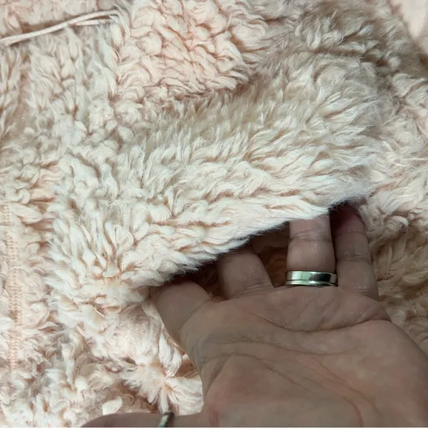 Bdg Urban Outfitters Teddy Faux Fur Crop‎ Hoodie Jacket M Pink Preowned - Image 9