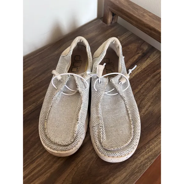 Hey Dude Wendy Sox Stone White Women 8 Moccasin Loafer Slip On Shoes 121410705 - Image 2