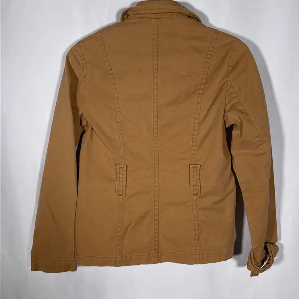 GAP WOMENS TAN BUTTON COTTON UTILITY JACKET XS - Image 5