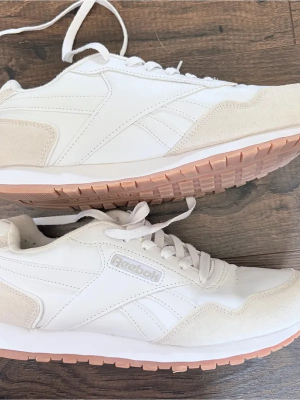 Reebok Classic Nylon Women White Sneakers Size 9 - Image 3