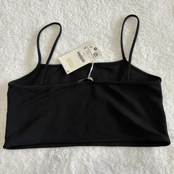 NWT Zara Mid Ribbed‎ Black Tank Size Small NEW With Tags - Image 2