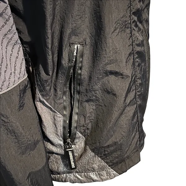 Superdry SD-Windcheater‎ Arctic Impact Jacket Black/Gray/Silver Size 4 GUC - Image 5