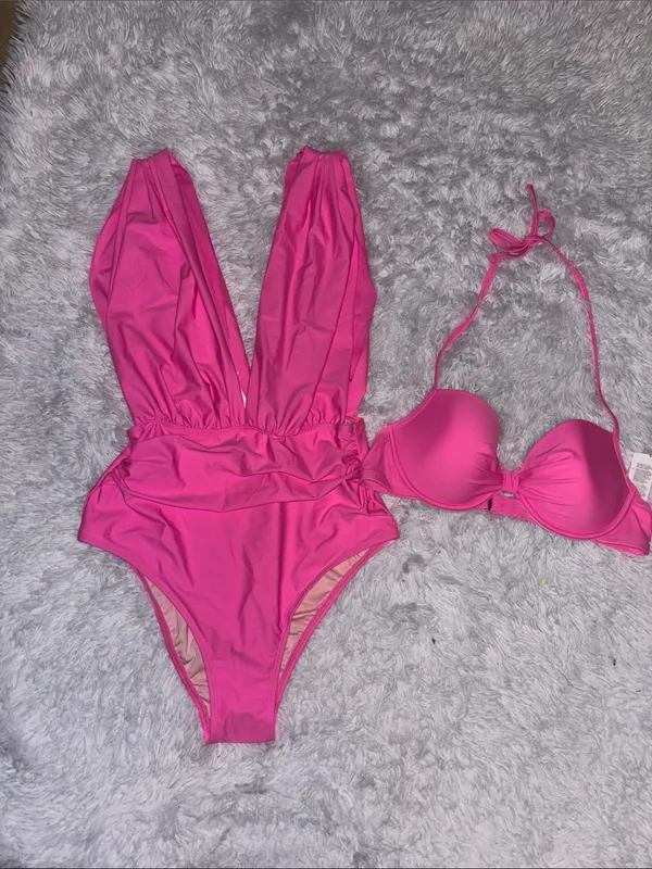 Cupshe Bubblegum Dream Pink Swimsuit Set - Image 4