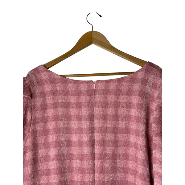 English Factory‎ Gingham Babydoll Dress Women 3X Pink Puff Sleeve Tiered Boho - Image 7