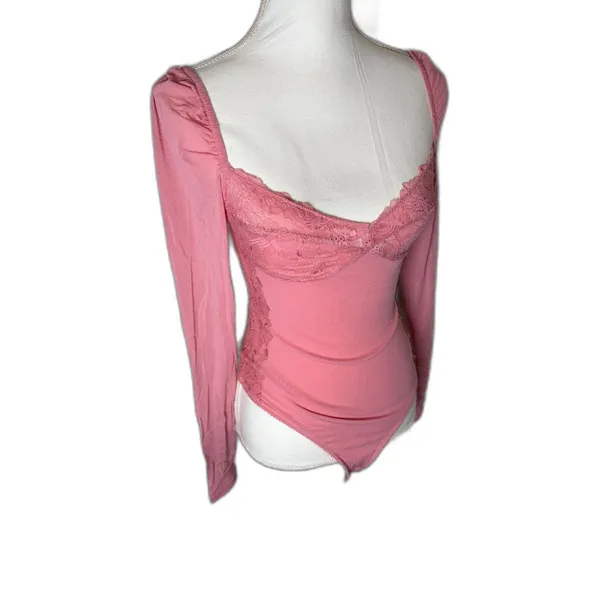 Free People -Suddenly fine bodysuit in Glowing Mauve Size Small NWT - Image 7