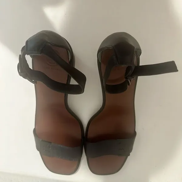 Tory Burch Gabrielle Ankle Strap Block Heel Sandal Black Leather Size 7.5 - Image 12
