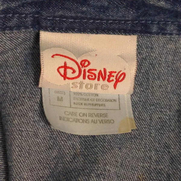 Disney Womens Shirt Dress Blue Denim Long Sleeve Embroidered Winnie The Pooh M - Image 11