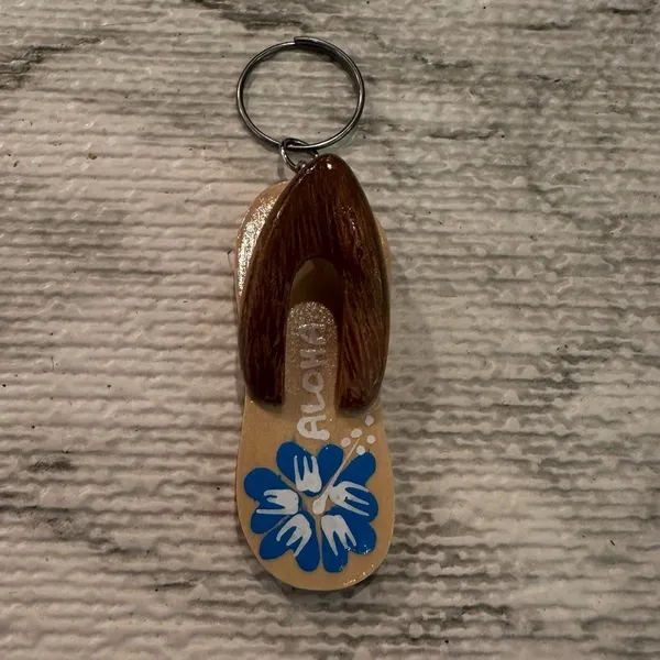 Hawaiian Aloha Flip Flop Key Chain Charm‎ Brown - Image 16