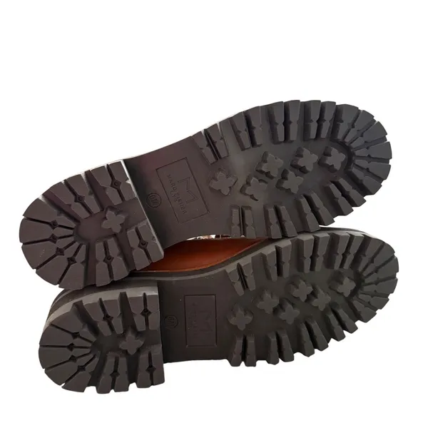Marc‎ Fisher LTD Cognac Brown Leather Shearling Combat Winter Boots Size 6M NEW - Image 6