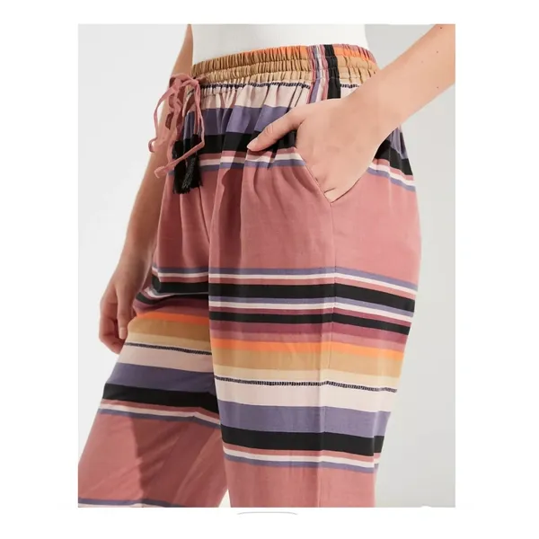 Urban Outfitters Pippa Drawstring Pants Small Striped Boho Beachy Relaxed Fit - Image 3