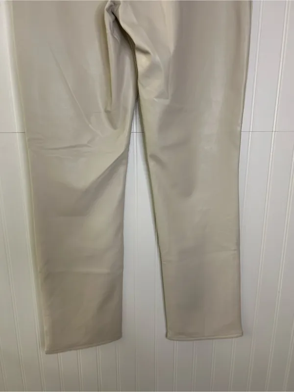 Abercrombie & Fitch The Slim Straight Ultra High Rise Pants Faux Leather Size 30 - Image 6