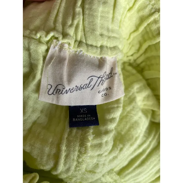 Universal Thread Cotton‎ Gauze Shorts Pale Yellow Natural Fibers Lemon Summer XS - Image 5