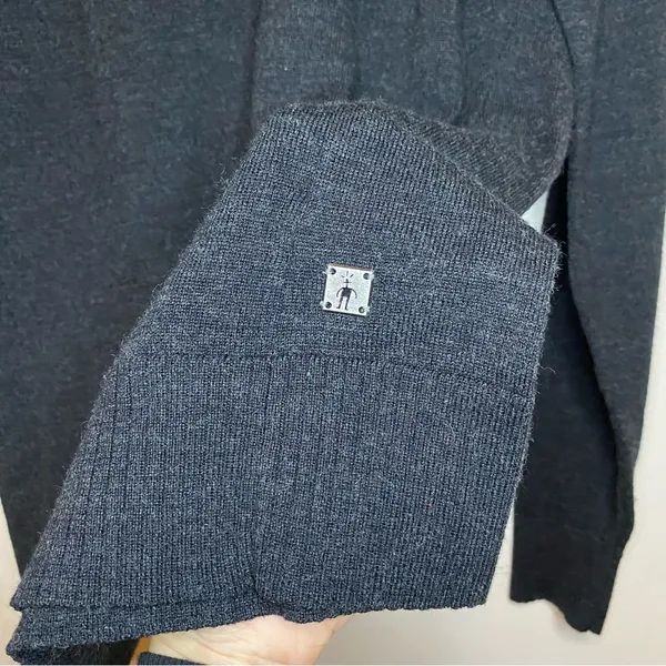 SMARTWOOL Merino Wool Blend Crewneck Pullover Sweater Black/Charcoal Gray Small - Image 8
