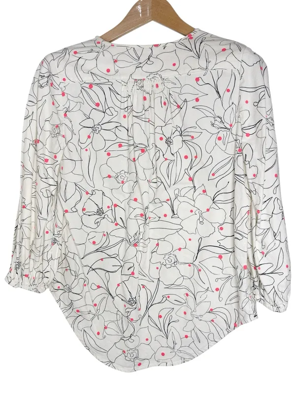 Maeve Anthropologie Bethesda Flannel Floral Polka Dor Front Buttoned Blouse sz M - Image 3