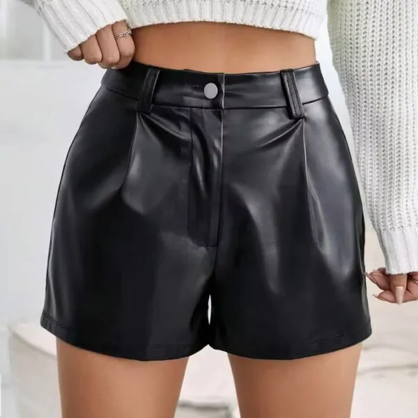 SHEIN Petite faux leather cuffed shorts // never worn // XS PETITE - Image 4