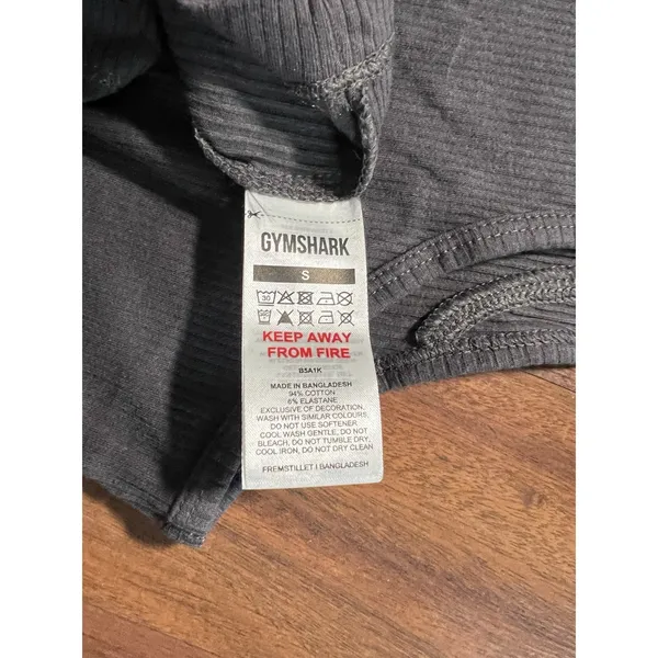 Gymshark Ribbed Crop Tank Top Gray Size Small Women's Activewear Sleeveless New - Image 7
