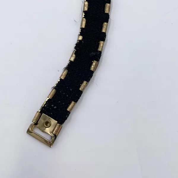 Vintage 80s Gold Coin Flower Leaf Embossed Disc Stretch Belt One Size Botanical - Image 7