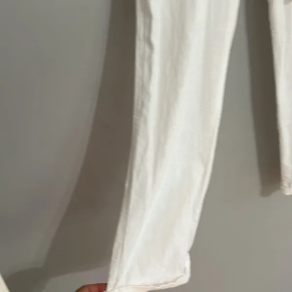 SOHO White Linen Blend Casual Boyfriend Pants - Image 2