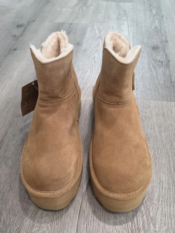 Bearpaw NWOB Women's Suede Zip-Up Ankle Boots With Sheepskin Lining Size 13 - Image 11