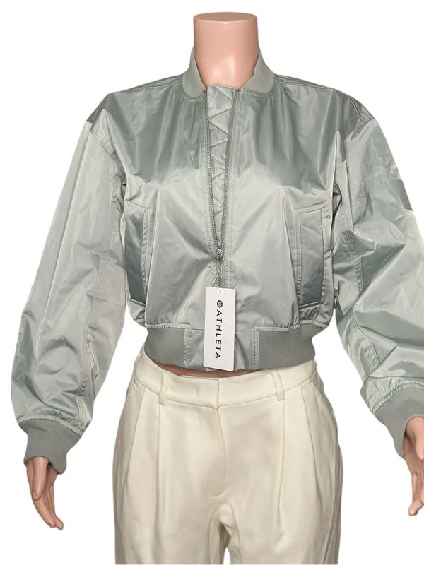 ATHLETA Flex Bomber Jacket, Green, XS - Image 2
