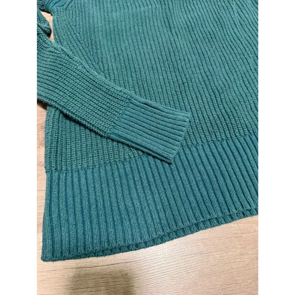 American‎ Eagle Green Shaker Knit Crew Neck Raglan Sweater Size Small - Image 9