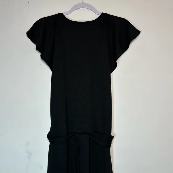 Paige Black Flutter‎ Sleeve V-Neck Maxi Dress with Tie Waist Small - Image 7