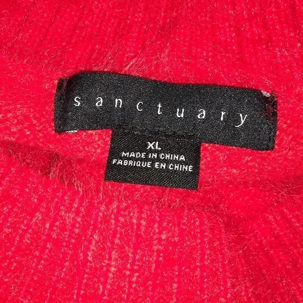 Sanctuary Popover Red Crewneck Sweater Top Blouse v6x - Image 5