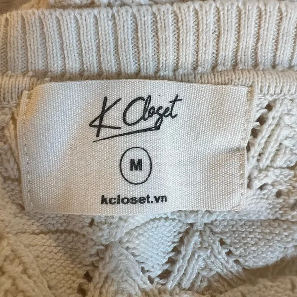 K Closet‎ Women Crochet Cream Sleeveless Maxi Dress Size M - Image 2