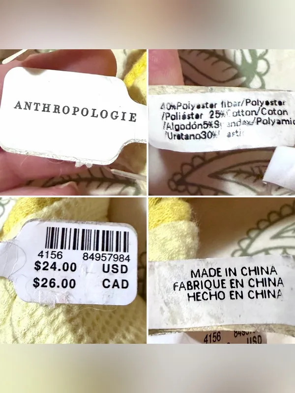 Anthropologie Pale Yellow Waffle Two Tone Knot Headband OS NWT - Image 8